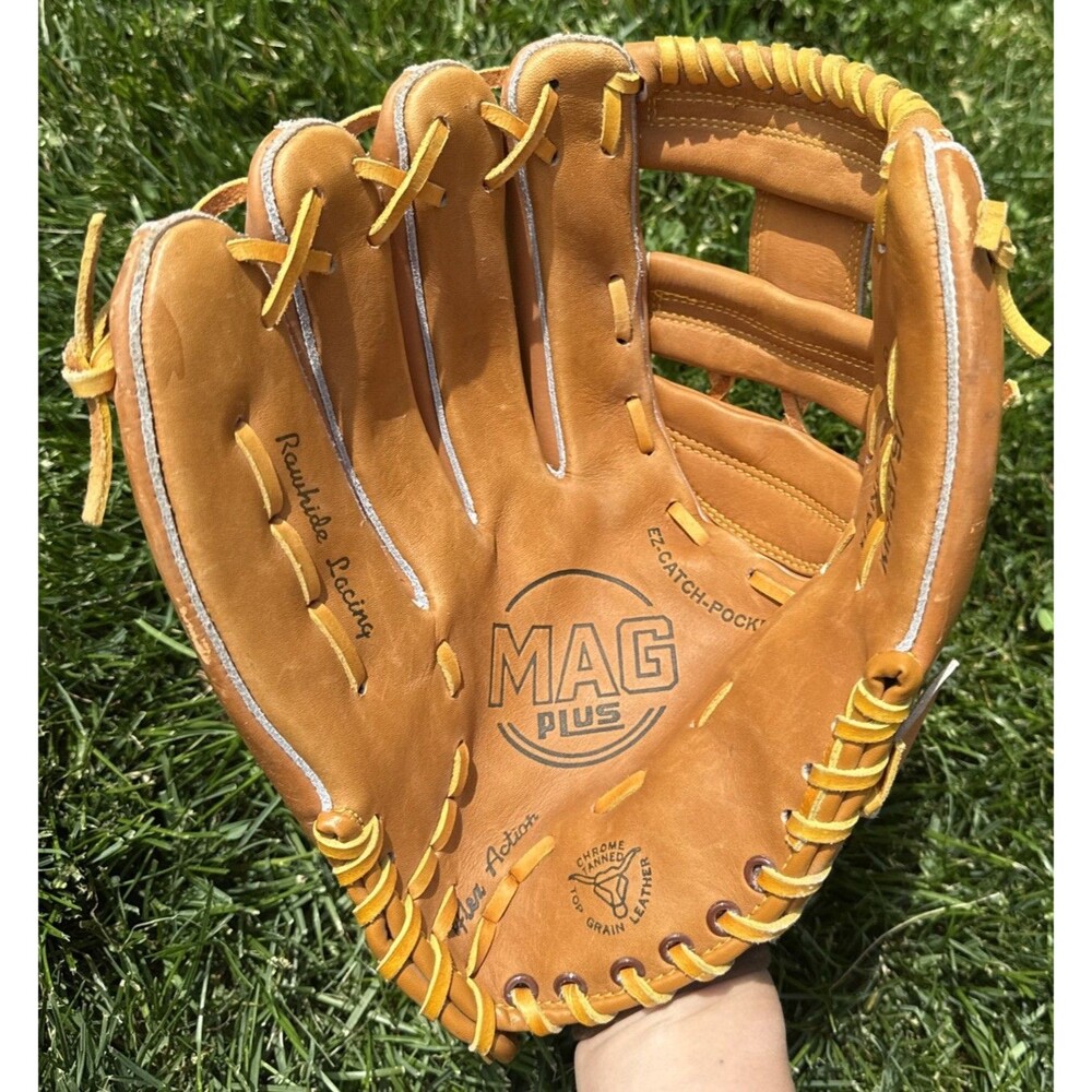 MAG Plus MP-3797 Leather Rawhide Lacing 12.5" Baseball Glove Right Handed Throw